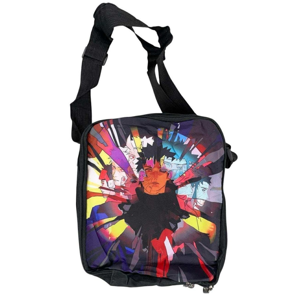 Naruto Shippuden Anime‎ Messenger Shoulder Bag Black Colorful Graphic Manga NEW